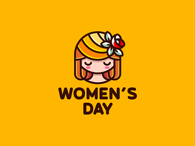 Women's Day beauty branding day design flower girl illustration logo logotype march mark women