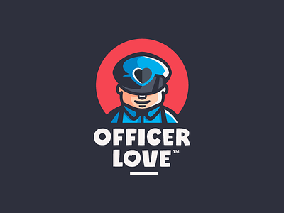OfficerLove branding character cop design heart illustration logo logotype love mark mascot officer
