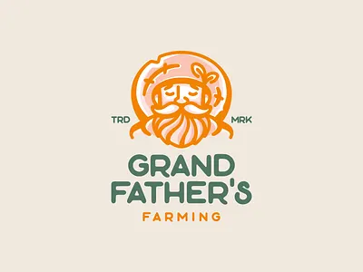 Grand Father's Farming branding design farmer farming grandfather grandpa hat illustration logo logotype mark nature