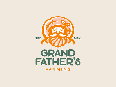 Grand Father's Farming branding design farmer farming grandfather grandpa hat illustration logo logotype mark nature