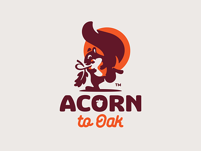 Acorn To Oak acorn animal branding design forest illustration leaf logo logotype mark nature negativespace nut oak squirrel