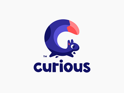 Curious animal branding clean colorful cute design flat illustration letters logo logotype mark squirrel