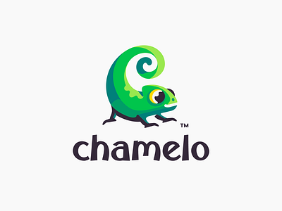 Chamelo animal branding chameleon character colorful design illustration lizard logo logotype mark