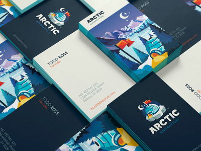 Arctic Animation Business Card animation arctic branding business card design flag ice iceberg igloo illustration logo logotype mark moon mountain snow stars winter