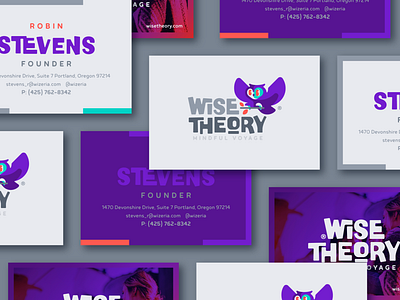 Wise Theory Business Card bird blog branding business card design illustration logo logotype mark owl wise