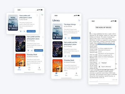 E-Book Library UI Design 📖 blue bookreader design ebook ebooklibrary library minimalist novel novelreader reader ui uidesign userinterface userinterfacedesign ux visualdesign white