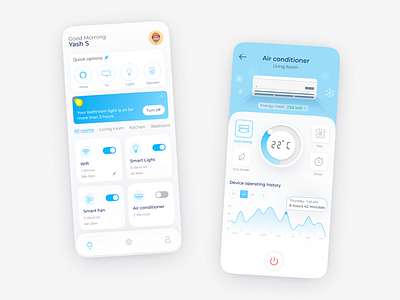 Smart Home App UI clean cleanui designthinking minimalist uiux white