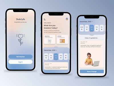 ShukrLyfe - Gratitude Journaling App branding case study design feedback graphic design gratitude gratitude journaling illustration logo mobileapp ui uidesign uiexploration uiux uiuxchallenge ux vector