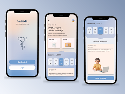 ShukrLyfe - Gratitude Journaling App branding case study design feedback graphic design gratitude gratitude journaling illustration logo mobileapp ui uidesign uiexploration uiux uiuxchallenge ux vector