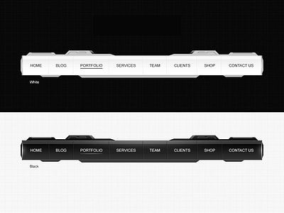 UI Art Navigation Menu Bar Black and White