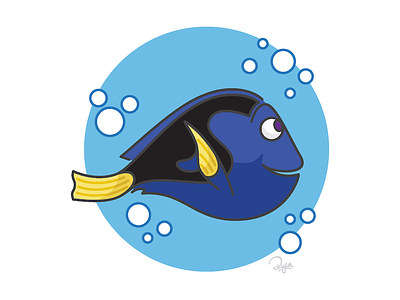 Finding Dory Illustration disney dory finding dory fish illustration monoline pixar