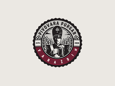 Purgar Brewery beer branding craft design emblem illustration logo retro vintage