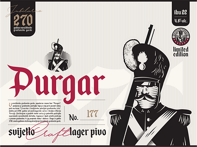 Purgar Craft Beer anniversary beer branding craft design illustration label retro vintage