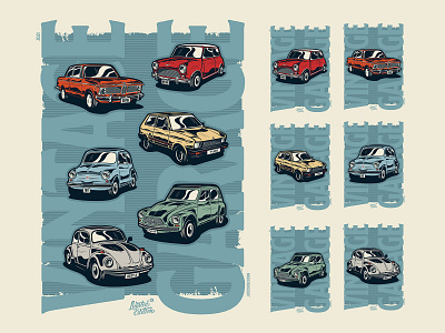 Vintage Cars art cars design garage illustration poster retro stickers vector vintage