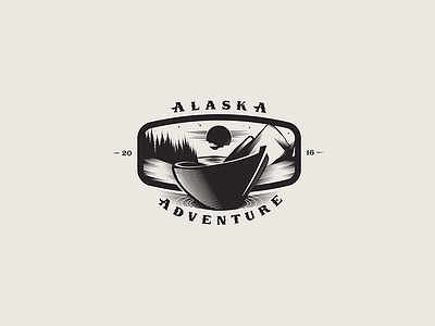 Alaska Adventure adventure alaska boat forest freedom logo moon mountains nature river travel wilderness