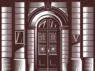 Door design door emblem illustration library logo retro vintage