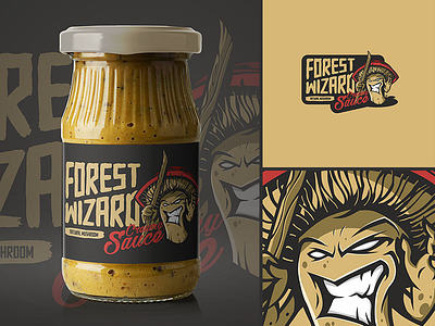 Forest Wizard Mushroom Creamy Sauce branding design forest illustration label mushroom natural packaging sauce wizard