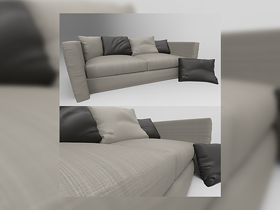 Sofa 3d fabric furniture maya sofa