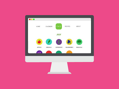 Fruits & Veggies *Fun* Mock-Up food icon iconography icons illustration illustrator mock up nyc ui ux vector art website