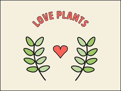 Love Plants botanical designer ferns flat design fun iconography icons new york nyc playful typography