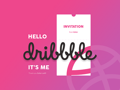 Hello Dribbble! first shot hello pink purple