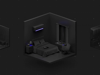 Smart Home 3d animation app blender btc clean dark dark mode eth gif graphic design home illustration minimal model smart smart home web