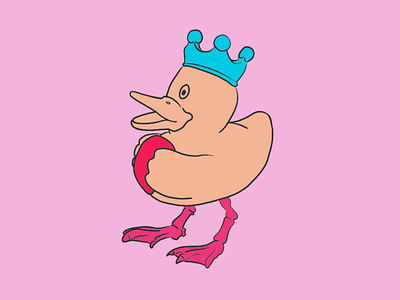 Bones: King Duck branding bright colourful design duck icon illustration logo modern print quack surrealism vector