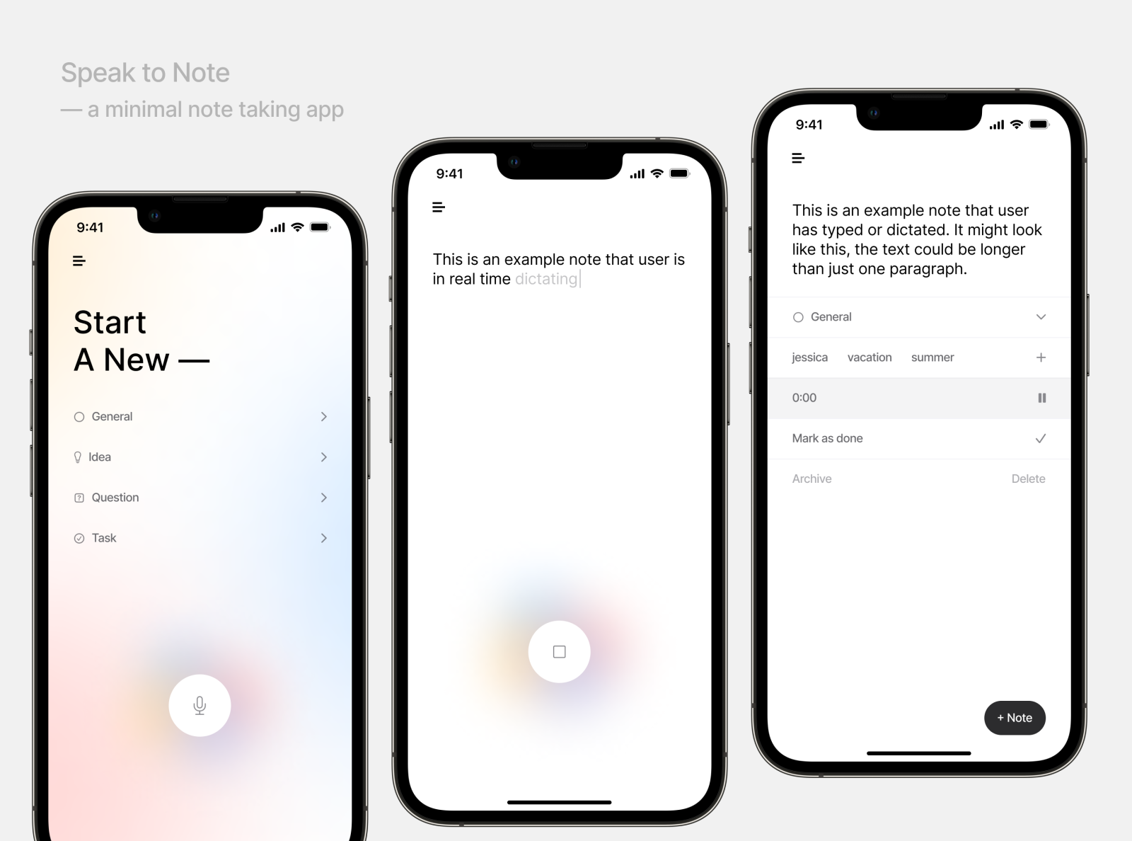Speak to Note — a minimal note taking app by Rajesh Satyarthi on Dribbble