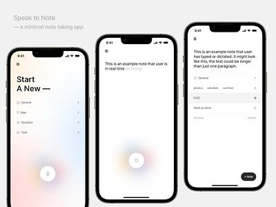 Speak to Note — a minimal note taking app