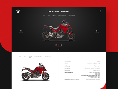 Ducati Multistrada Product Page ducati multistrada product product page prototype spec speculative ui ux web website