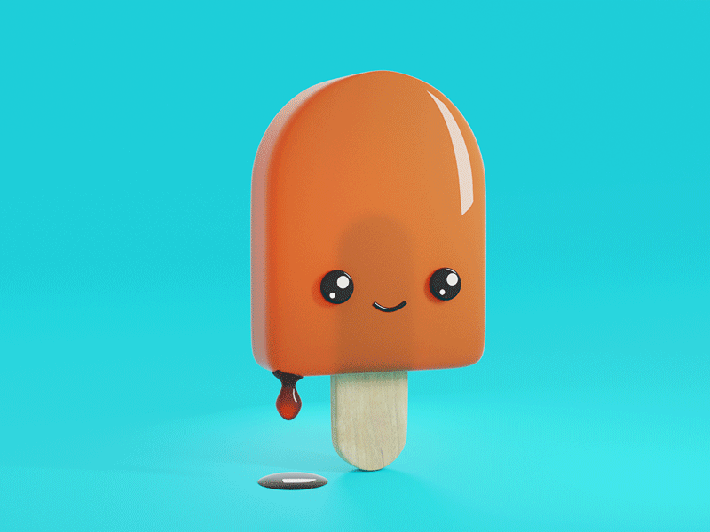 Short and Sweet 3d blender cgi character character design cute macabre melt modeling popsicle treat
