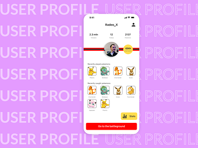 #DailyUI #006 User Profile of a Pokemon trainer!