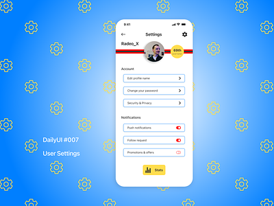 #DailyUI #007 User settings
