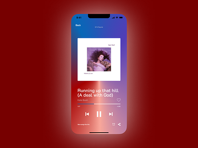 #DailyUI #009 Music player - Kate Bush ST4 lover dailyui design graphic design kate bush mobile music player music player st4 stranger things typography ui