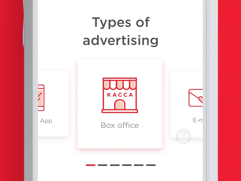 advertising cards icons interaction motion slider ui