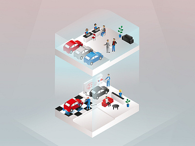 Car Service ai car car service identity illustration interaction isometric service ui vector