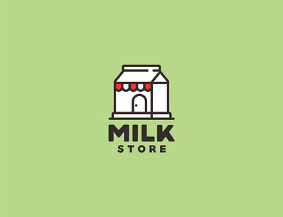 Milk Shop cow cute icon illustration logo mascot milk milkshake minimal negativespace shop store unused
