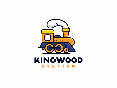 Kingwood Station cartoon forsale icon logo mascot playful train unused
