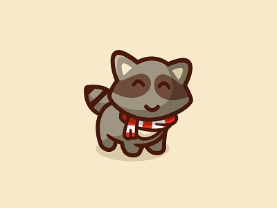 Raccoon animal cartoon character cute illustration logo mascot raccoon unused winter