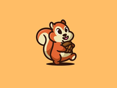 Squirrel animal character cute forsale icon illustration logo mascot nut nutshell squirrel unused