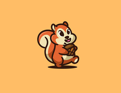 Squirrel animal character cute forsale icon illustration logo mascot nut nutshell squirrel unused