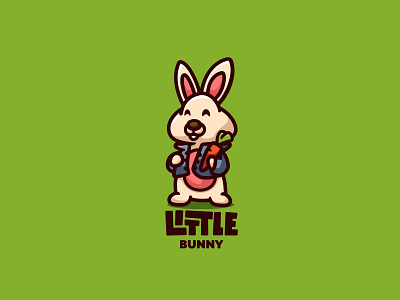 Little Bunny animal bunny carrot character cute forsale icon illustration logo mascot rabbit unused