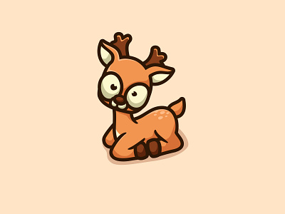 Little Deer animal baby cartoon character cute deer deer logo icon illustration logo mascot unused