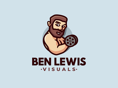 BEN LEWIS VISUALS beard cartoon character dumbell fitness gym illustration logo man mascot muscle negativespace photography strong video