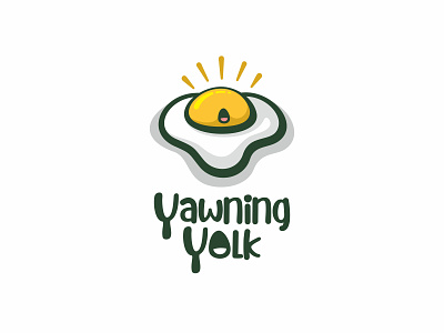 Yawning Yolk baby character cute egg icon illustration logo mascot negativespace sleep sun yawn yawning