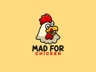MAD FOR CHICKEN animal baby cartoon character chef chicken cute icon illustration logo mascot roaster