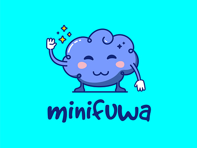 Minifuwa animal branding character cloud cute illustration logo mascot nft