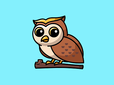 Owl Logo Mascot animal baby bird branding character cute design illustration logo mascot owl ui unused