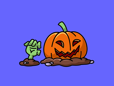 Pumpkin Monster animal character cute design ghost halloween illustration logo mascot monster pumpkin skeleton unused
