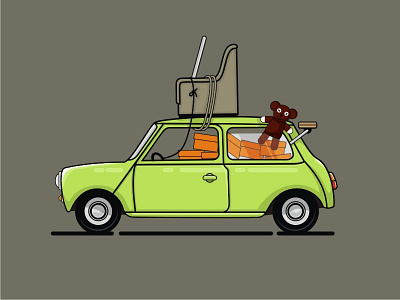 Bean Car bean car illustration mini mr bean